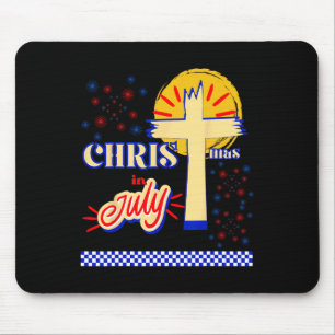 Retro Christmas In July Christian Jesus God Summer Mouse Mat