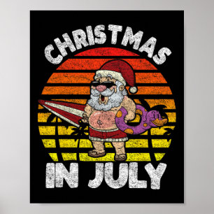 Retro Christmas In July Poster