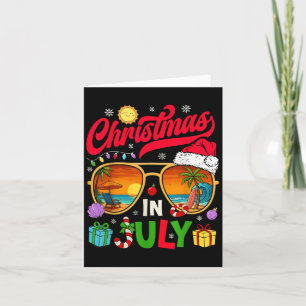 Retro Christmas In July Sungles Beach Summer Hawai Card