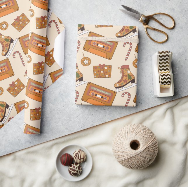 Retro Christmas Joy Wrapping Paper (Crafts)