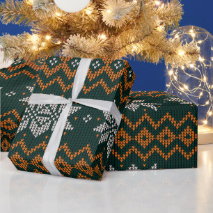 Retro Christmas knit Sweater Holiday Gift  Wrapping Paper