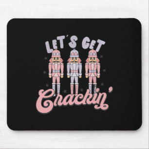 Retro Christmas Lets Get Crackin Nutcrackers Vinta Mouse Mat
