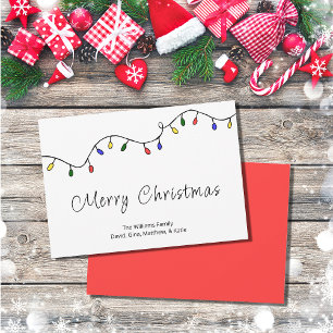 Retro Christmas Lights Festive Holiday Card