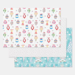 Retro Christmas Magic Wrapping Paper Sheet