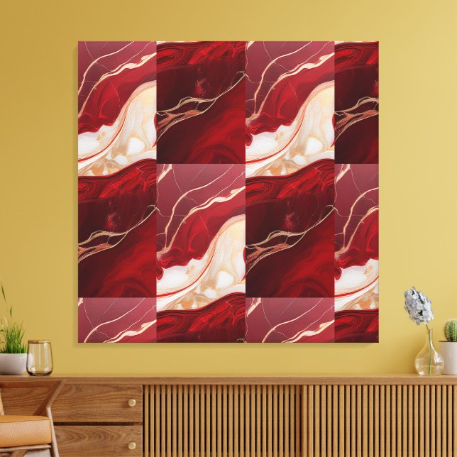 Retro Christmas Marble Elegance – Premium Wrapped  Canvas Print (Insitu(LivingRoom))