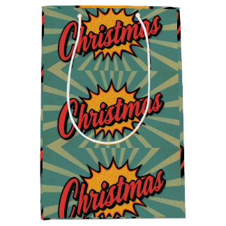 Retro Christmas  Medium Gift Bag