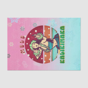 Retro Christmas, Mele Kalikimaka Hula Dancer Tissue Paper