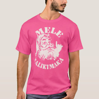 Retro Christmas Mele Kalikimaka Santa Claus Shaka T-Shirt
