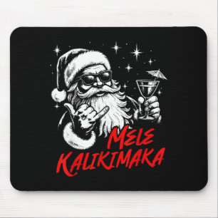 Retro Christmas Mele Kalikimaka Santa Shaka Hawaii Mouse Mat