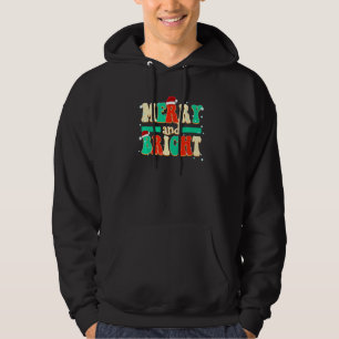 Retro Christmas Merry and Bright Xmas Hoodie