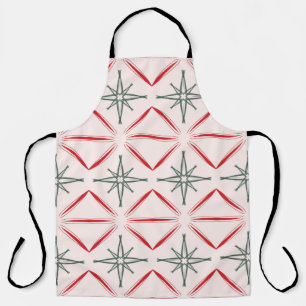 Retro Christmas mid century seamless pattern in vi Apron