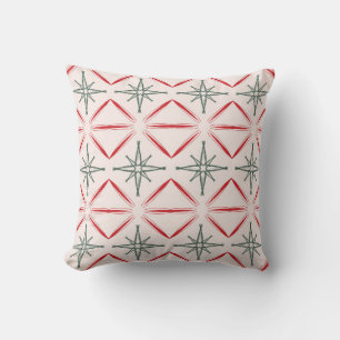 Retro Christmas mid century seamless pattern in vi Cushion