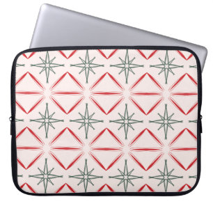 Retro Christmas mid century seamless pattern in vi Laptop Sleeve