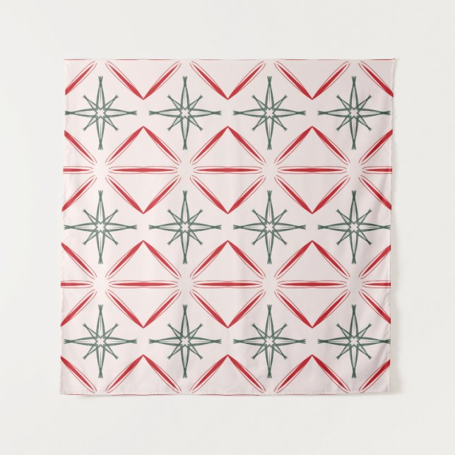 Retro Christmas mid century seamless pattern in vi Tapestry (Front)