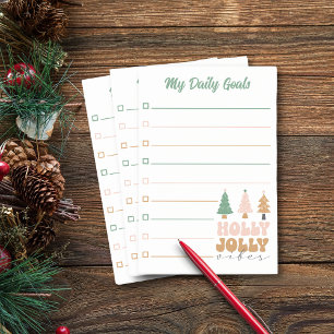 retro christmas my daily goals planner lined post-it notes