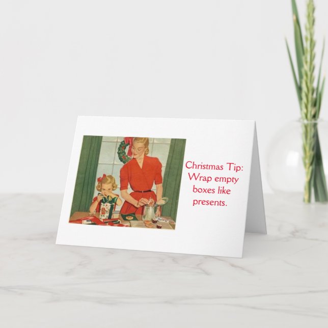 Retro Christmas - Naughty Children at Christmas, Holiday Card (Front)