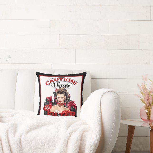 Retro Christmas No Filter Pinup Cushion (Couch)