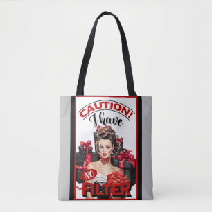 Retro Christmas No Filter Pinup Tote Bag