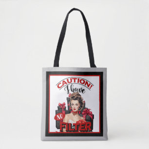 Retro Christmas No Filter Pinup Tote Bag