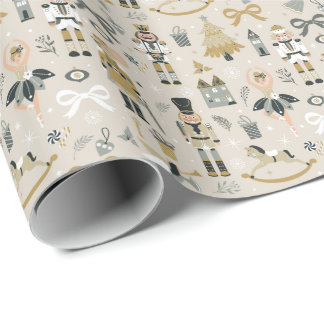 Retro Christmas Nutcrackers & Toys Xmas Wrapping Paper