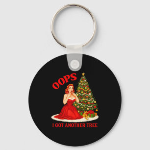 Retro Christmas Oops I Got Another Tree Funny Sayi Key Ring
