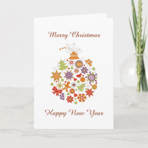 Retro Christmas Ornament Christmas Greeting Card