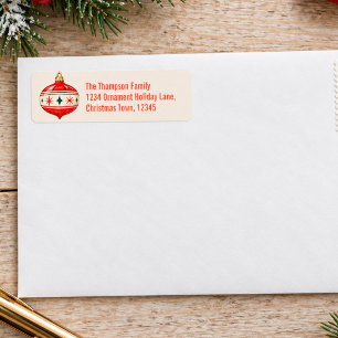 Retro Christmas Ornament Return Address