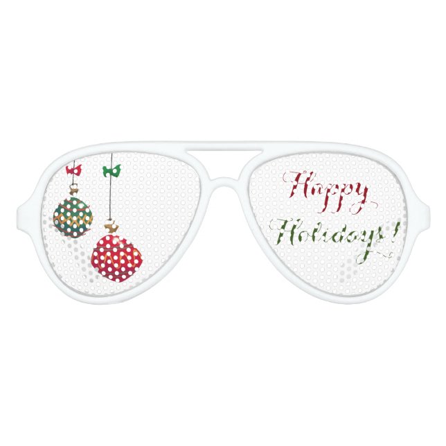 Retro  Christmas Ornaments Aviator Sunglasses (Front)