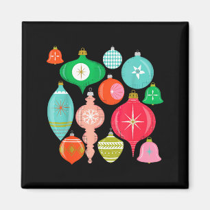 Retro Christmas Ornaments Mid Century Modern Magnet