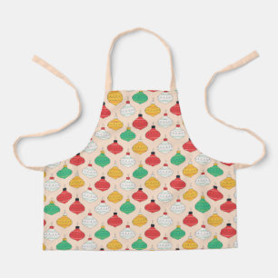 Retro Christmas Ornaments Pattern Apron