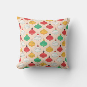 Retro Christmas Ornaments Pattern Cushion