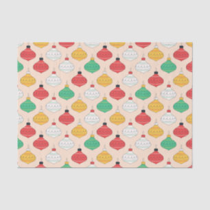 Retro Christmas Ornaments Pattern Tissue Paper