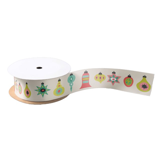 Retro Christmas Ornaments Ribbon Satin Ribbon (Spool)
