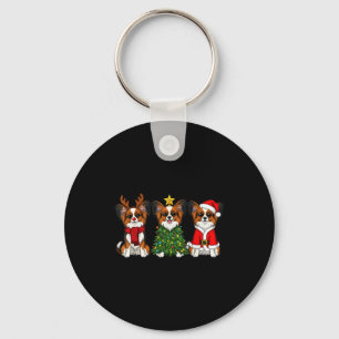 Retro Christmas Pallon Dog Lover Santa Reindeer Key Ring