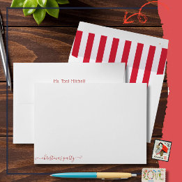 Retro Christmas Party Stripes Envelope