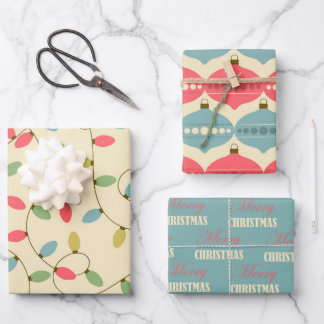 Retro Christmas pastel 50s Vintage Wrapping Papper Wrapping Paper Sheet