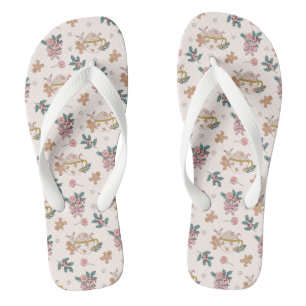 Retro Christmas Pattern Flip Flops