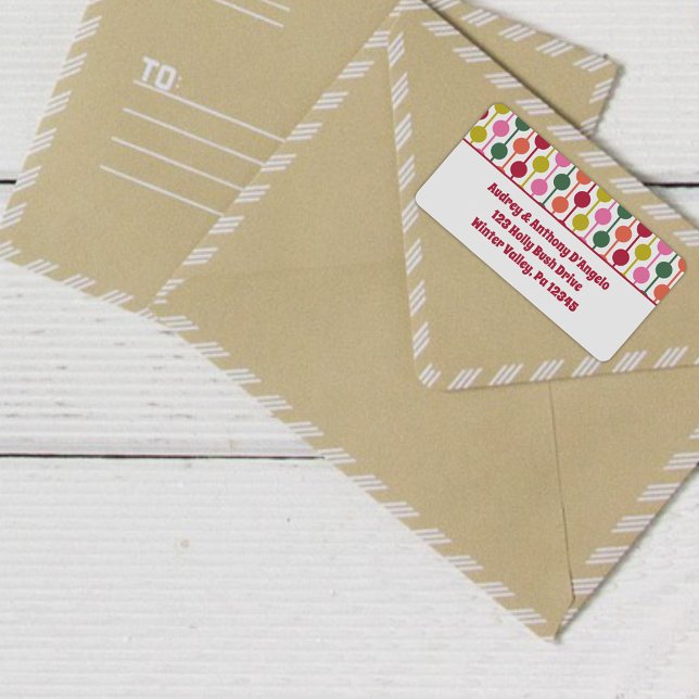 Retro Christmas Patterned Return Address Label (Creator Uploaded)
