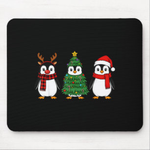 Retro Christmas Penguin Santa Reindeer Mouse Mat