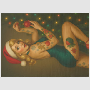 Retro Christmas Pin-Up Ornament Beauty — Holiday Tissue Paper