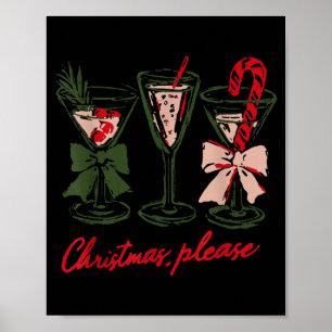 Retro Christmas Please Retro Festive Tail Coquette Poster