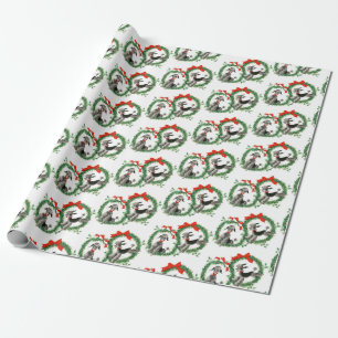 Retro Christmas Poodles Wrapping Paper