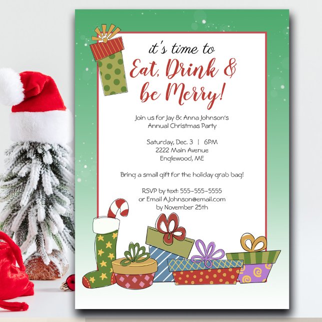 Retro Christmas Presents Invitation (Creator Uploaded)