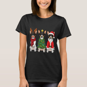 Retro Christmas Rat Terrier Santa Reindeer Dog Lov T-Shirt