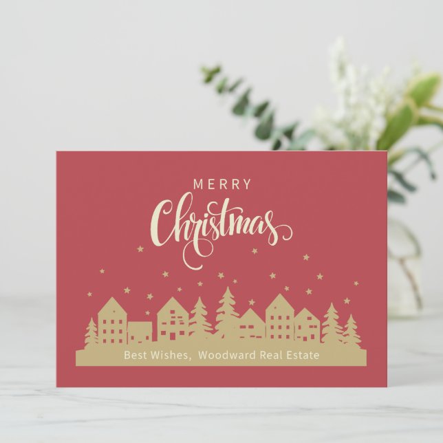 Retro Christmas | Realtor Marketing Personalised  Thank You Card (Standing Front)