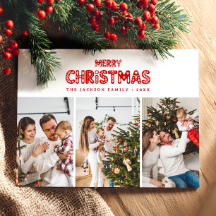 Retro Christmas Red Holiday Postcard