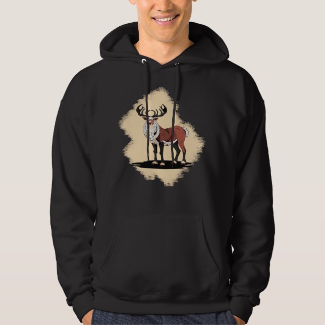 Retro Christmas Reindeer Hoodie (Front)