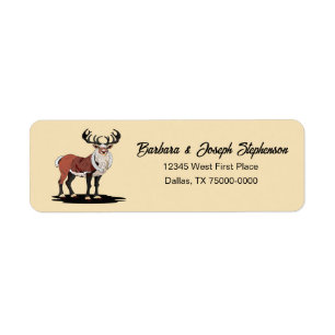 Retro Christmas Reindeer Return Address Label
