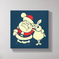 Retro Christmas Santa and his Reindeer Buddy