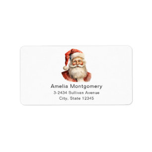 Retro Christmas Santa Claus Address Label